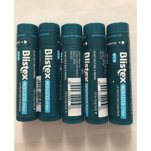 Lot of five (5) BLISTEX Medicated Lip Balm Protectant / Sunscreen SPF15