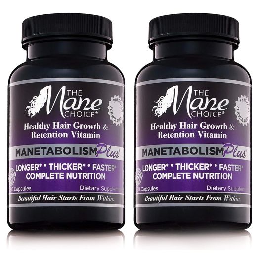 The Mane Choice MANETABOLISM Plus Healthy Hair Growth Vitamins - Complete Nutrition Supplements for Longer, Thicker and Healthier Hair (60 Capsules - Pack of Two)