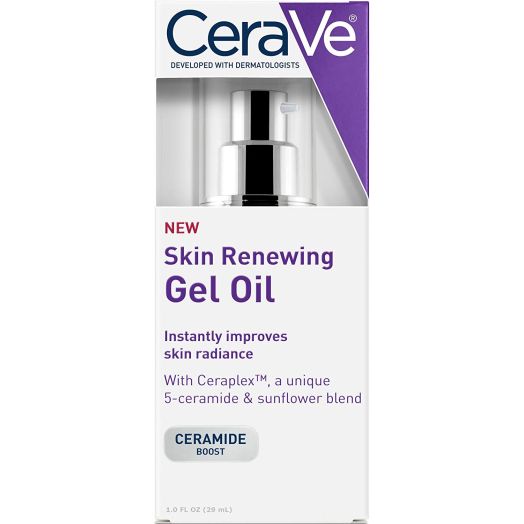CeraVe Skin Renewing Gel Oil - Face Gel Oil/Face Moisturizer Booster for use Before Applying or Combined with Face Lotion, Night Cream, Wrinkle Cream or Anti Aging Face Cream, 1 oz