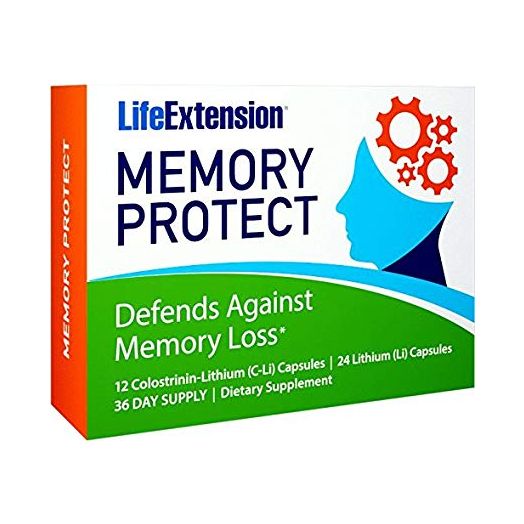 Life Extension Memory Protect, Powerful Dual Action Cognition and Memory Support, 12 Colostrinin-Lithium (C-Li) Capsules | 24 Lithium (Li) Capsules