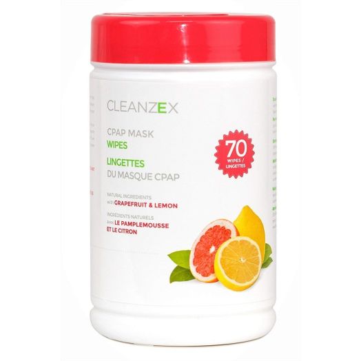 CLEANZEX 100% Cotton CPAP Mask Wet Wipes with Grapefruit Lemon Scent, 70 Wipes
