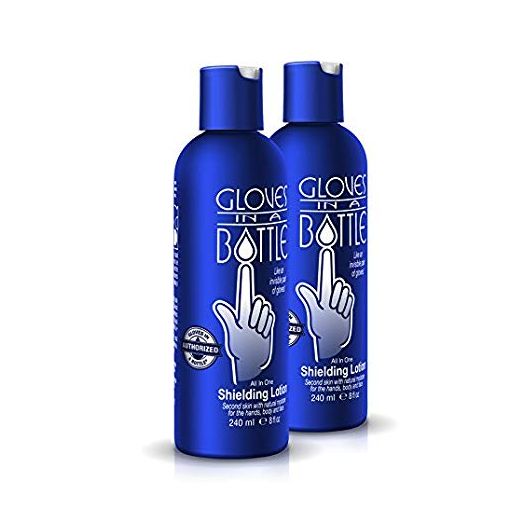 Gloves in a Bottle Shielding Lotion for Dry Itchy Skin Grease-Less and Unscented, 8 Fl Oz, Pack of 2