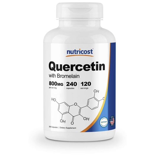 Nutricost Quercetin 800mg, 240 Veggie Capsules With Bromelain (165mg) - 120 Servings - Gluten Free, Non-GMO