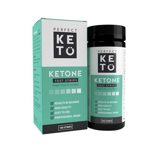 Perfect Keto Ketone Testing Strips: Test Ketosis Levels on Low Carb Ketogenic Diet, 100 Urinalysis Tester Strips Best for Accurate Meter Measurement of Urine Ketones Tests: by Perfect Keto