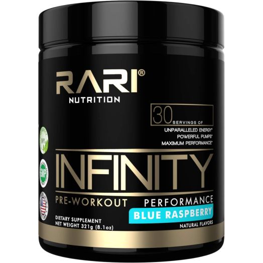 RARI Nutrition - INFINITY - 100% Natural Pre Workout Powder for Energy, Focus, and Performance - Men and Women - Vegan and Keto Friendly - No Creatine - 30 Servings (Blue Raspberry)