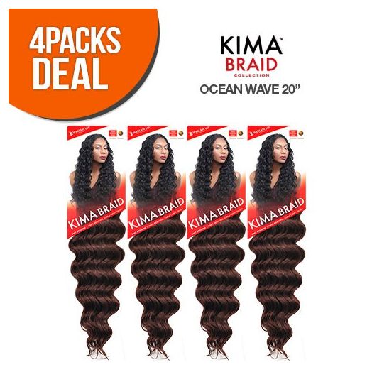 Harlem125 Synthetic Hair Braids Kima Braid Ocean Wave 20 (4-Pack, 1B) by Harlem 125