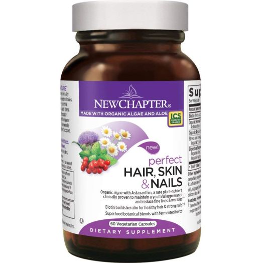 New Chapter Perfect Hair Skin and Nails Vitamins with Fermented Biotin + Astaxanthin - 60 ct Vegetarian Capsule