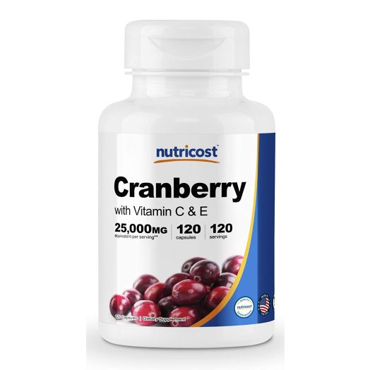 Nutricost Cranberry Extract (25,000mg) (120 Capsules) With Vitamin C and Vitamin E