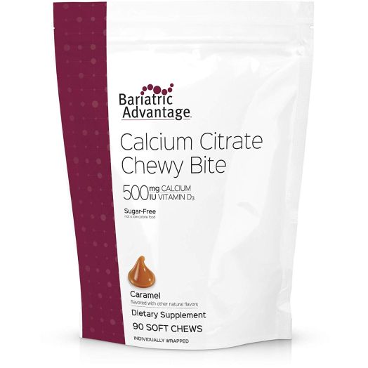 Bariatric Advantage - 500mg Calcium Citrate Chewy Bite - Caramel, 90 count