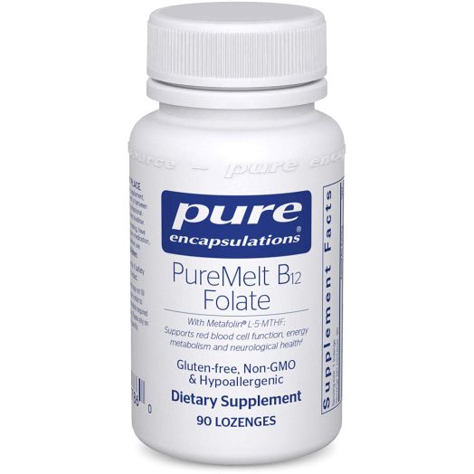 Pure Encapsulations - PureMelt B12 Folate - Sugar-Free Dissolvable Lozenge with 1,000 mcg Vitamin B12 and Active Folate (as Metafolin L-5-MTHF) - 90 Lozenges