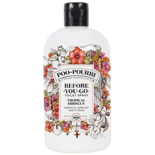 Poo-Pourri Before-You-Go Toilet Spray 16 oz Bottle, Tropical Hibiscus Scent