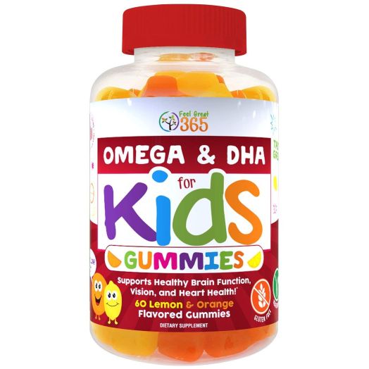 Complete DHA Gummies for Kids by Feel Great 365, Omega 3 6 9 from Algae, Chia, and Coconut Oil, Supports Healthy Brain Function, Vision, and Heart Health in a Dairy Free, Vegan, Chewable Supplement