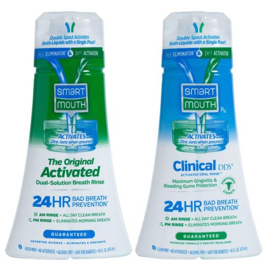 SmartMouth Original Activated and Clinical DDS (Gum and Plaque) 24 Hour Fresh Breath Rinse, 2 Bottles, 2.51 Pound