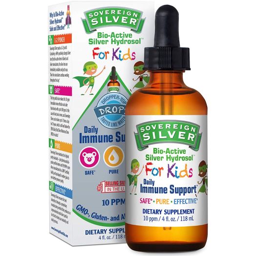 Sovereign Silver For Kids Bio-Active Silver Hydrosol for Immune Support* - 4oz The Ultimate Refinement of Colloidal Silver - Safe*, Pure and Effective* - Premium Silver Supplement