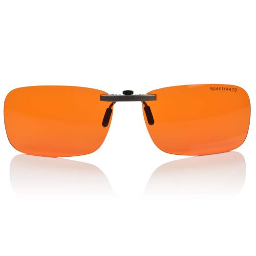 Clip-on Blue Blocking Amber Lenses for Sleep - BioRhythm Safe(TM) - Nighttime Eyewear - Special Orange Tinted Lenses Help You Sleep and Relax Your Eyes (Regular, Nighttime)
