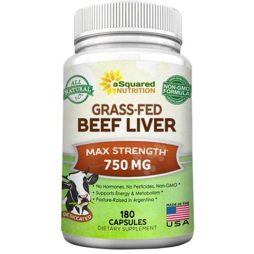 Grass Fed Beef Liver (Desiccated) - 180 Capsules - Argentine Pasture-Raised Beef Liver Pills - 3000mg Supplement Powder Per Serving - Natural Iron, B12, Vitamin A for Energy - Non-GMO