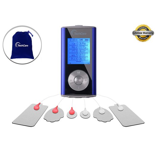 Purple TechCare Mini Massager Tens Unit Device Machine [Lifetime Warranty] Tens Machine for Drug Free Pain Management, Back Neck Shoulder Pain and Rehabilitation