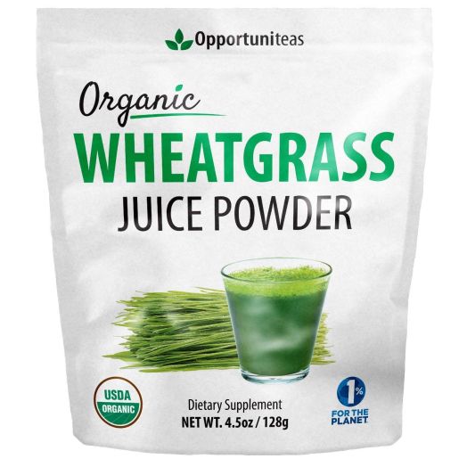 Organic Wheatgrass Juice Powder - Grown in USA, Raw, Vegan, Non-GMO - 100% Pure Grass Juice Superfood Supplement - No Juicer Required - Amazing Healthy Green Boost for Recipes or Smoothies - 4.5 oz