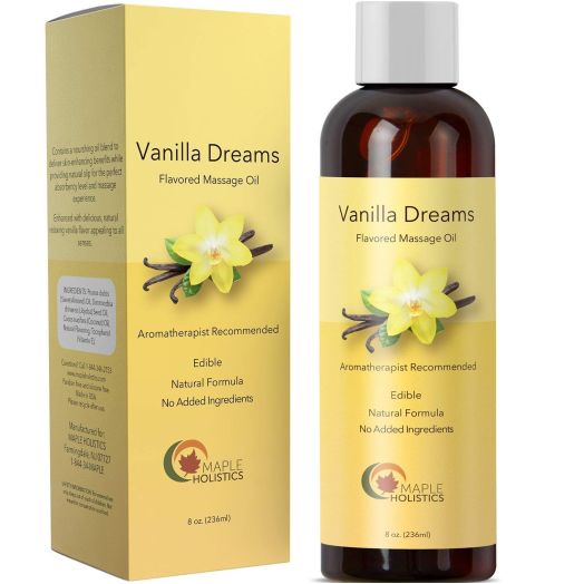 Sensual Vanilla Massage Oil for Men and Women with Pure Jojoba Sweet Almond Lavender Moisturizer Anti Cellulite Body Oil for Dry Skin Antioxidant Vitamin E for Healthy Soft Skin and Muscle Pain Relief