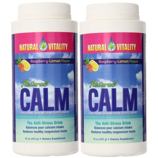 Natural Vitality Natural Calm Magnesium, Powder, Raspberry Lemon 16 Ounce 2-Pack