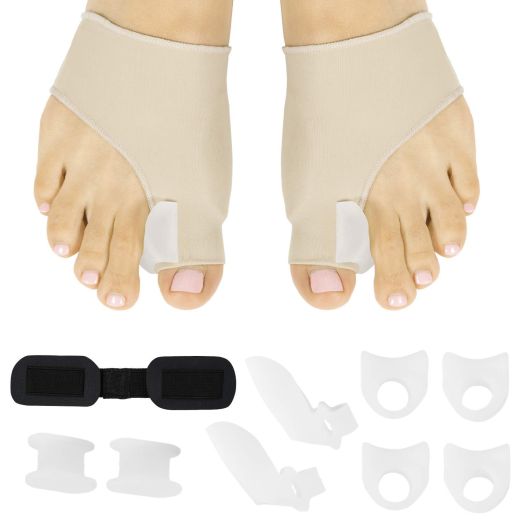 ViveSole 11 Piece Bunion Corrector Kit - Hallux Valgus Relief Splint, Foot Guard Brace, Protector, Big Hammer Toe Joint Straightener, Separator Spacer, Sleeve Feet Pain Treatment - Surgery Recovery