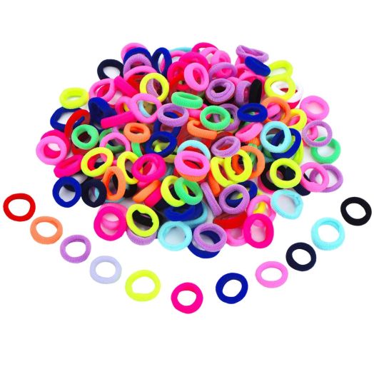 200 Pieces Mini Hairbands Girl Baby's Elastic Hair Ties Tiny Soft Rubber Bands for Baby Kids (Assorted Colors)