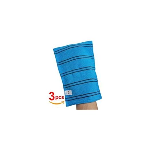 SongWol Korean Beauty Skin X-Large Viscos Exfoliating Bath Towel Gloves Strong Scrub Wash Clothes (3 pack)