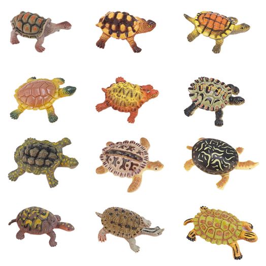 Liberty Imports Realistic Sea Turtle Miniature Figurines - 12 Unique Turtles Detailed and Hand Painted Reptile Toys for Kids