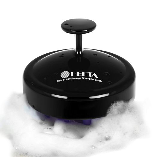 Hair Scalp Massager, Heeta Scalp Shampoo Brush with Soft Silicon Brush Head Tourmaline Contained (Black)
