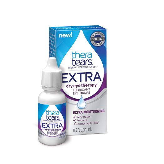 TheraTears Eye Drops for Dry Eyes, Extra Dry Eye Therapy Lubricant Eyedrops, 0.5 Fl oz, 15 mL