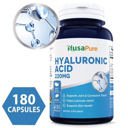 Best Hyaluronic Acid 200mg 180caps (NON-GMO and Gluten Free) - Support healthy connective tissue and joints - Promote healthy skin - 200mg per Serving Extra Sodium 20 mg - 100% MONEY BACK GUARANTEE