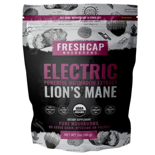 ELECTRIC - Lion's Mane Mushroom Extract Powder - USDA Organic -60 g- Supplement - Mental Clarity and Focus - Add to Coffee/Tea/Smoothies-Real Fruiting Body No Fillers