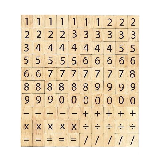 Abrrow 100 Wooden Scrabble Numbers and Symbols-Great for Crafts, Pendants, Spelling,Scrapbooking