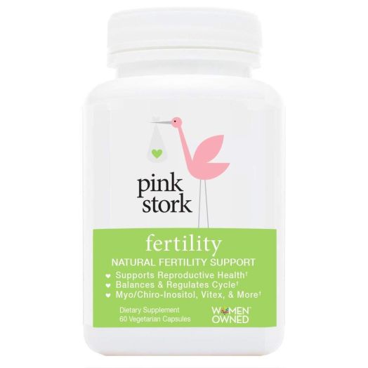 Pink Stork Fertility: Natural Fertility Support, Balances and Regulates Cycle, Myo/Chiro-Inositol, Vitex and More, Essential Vitamins and Extracts, -60 Vegetarian Capsules