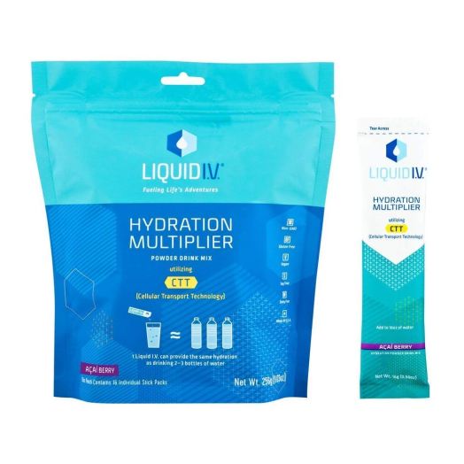 Liquid I.V. Hydration Multiplier, Electrolyte Powder, Easy Open Packets, Supplement Drink Mix (Acai Berry, 16 Count)
