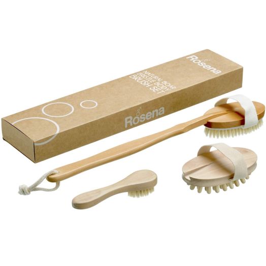 Dry Brushing Body Brush Set - Best for Cellulite, Lymphatic Drainage and Skin Exfoliating - Natural Bristle Spa Kit - Long Handle Back Scrubber, Massager and Face Exfoliator for Radiant Skin