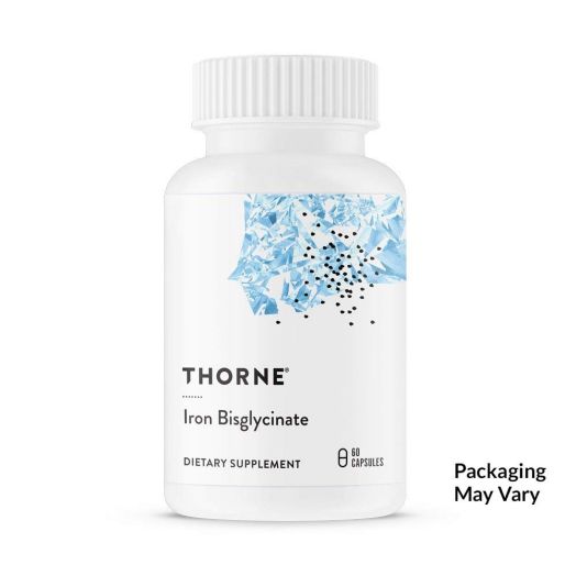 Thorne Research - Iron Bisglycinate - 25 mg Iron Supplement for Enhanced Absorption Without Gastrointestinal Side Effects - NSF Certified for Sport - 60 Capsules