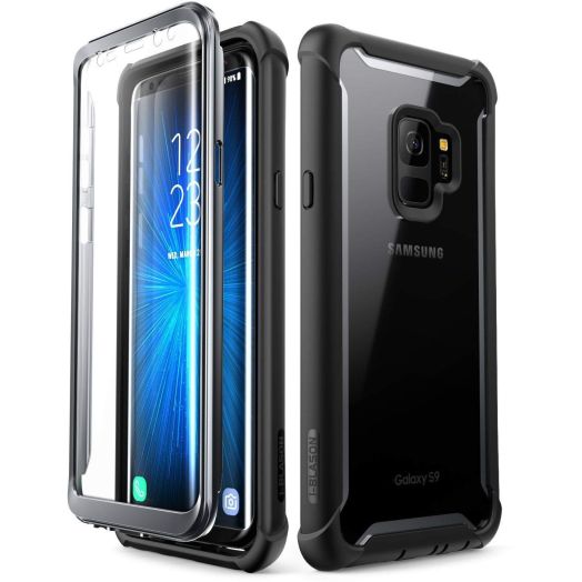 Samsung Galaxy S9 case, i-Blason [Ares] Full-body Rugged Clear Bumper Case with Built-in Screen Protector for Samsung Galaxy S9 2018 Release (Black)