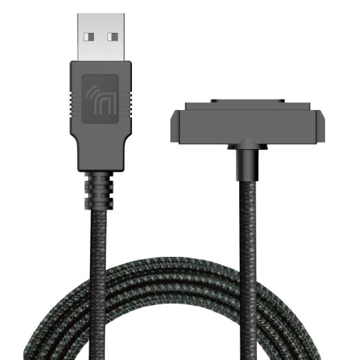 Sonim XP5/XP6/XP7 Charger, Nakedcellphone Brand Black [Rugged Braided] USB Charge/Sync Cable Cord [with Magnetic Contacts] for Sonim XP5700/XP6700/XP7700 Phones