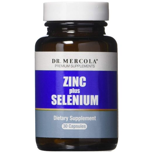 Dr. Mercola Zinc + Selenium - 30 Capsules - Premium Dietary Supplement - Essential Trace Minerals: 15mg Zinc, 20mcg Selenium.25mcg Copper - Supports Eye, Skin, Cardiovascular and Immune System Health