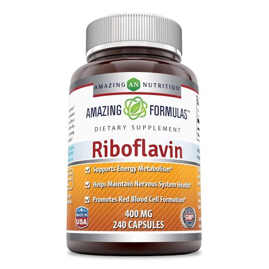 Amazing Formulas Riboflavin Dietary Supplement - 400 Milligrams - 240 Capsules - Promotes Healthier Blood - Helps Maintain Nervous System