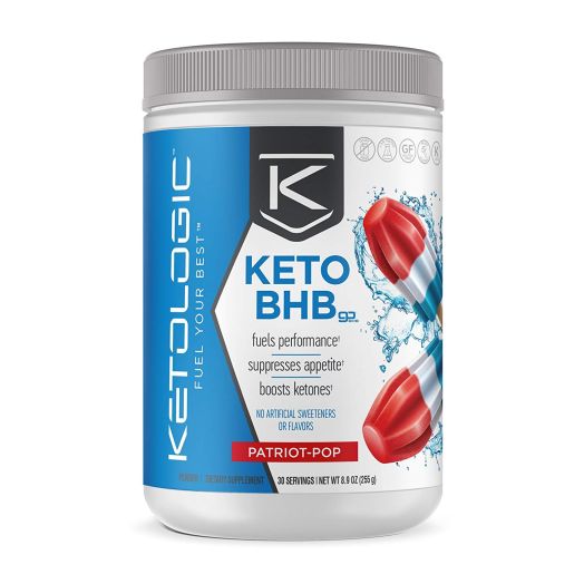 KetoLogic BHB Keto Supplement Suppresses Appetite / Increases Energy / Low Carb / Electrolytes / Beta-Hydroxybutyrate Salts Patriot Pop, 30 Servings