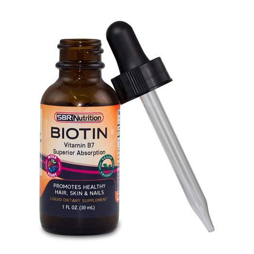 SBR Nutrition - Biotin Liquid Drops, 5000mcg Biotin per Serving, 60 Serving, Mixed Berry Flavor, No Artificial Preservatives, Vegan Friendly, Supports Healthy Hair Growth, Strong Nails and Glowing Skin, Made in USA