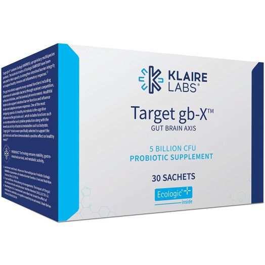 Klaire Labs Target gb-X, Mood Boosting Probiotic, Shelf Stable, Gut Brain Axis, 30 Sachets