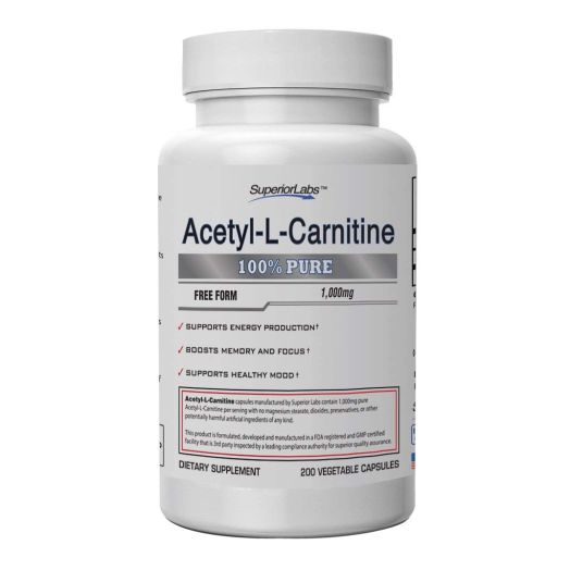 Superior Labs | Acetyl L-Carnitine 1000mg Maximum Absorption | Pure Vegetable Capsules | Zero Synthetic Additives | Superior Absorption