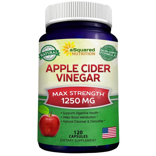 Pure Apple Cider Vinegar Supplement (120 Capsules) - Extra Strength 1250mg - ACV Pills for Weight Loss, Detox and Digestion Support - All Natural Apple Cider Cleanse for Men and Women