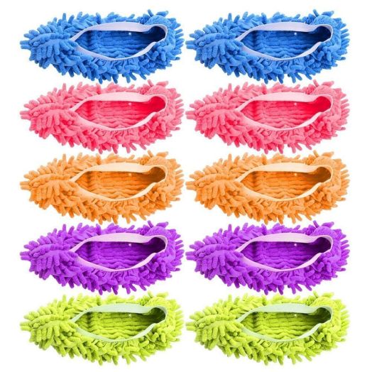 5 Pairs/10Pcs Mop Slippers Shoes Cover Microfiber Dust Mop Slippers Cleaning Floor House for Bathroom,Office,Kitchen