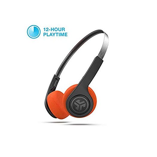 JLab Audio Rewind Wireless Retro Headphones | Bluetooth 4.2 | 12 Hours Playtime | Custom EQ3 Sound | Music Controls | Noise Isolation | with Microphone | Throwback 80s 90s Design | Black