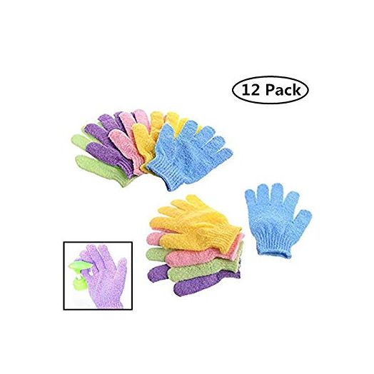 12 Pair Wholesale Lot Double Side Durable Exfoliating Skin Spa Bath Scrubs Bathing Gloves Shower Soap Clean Hygeine