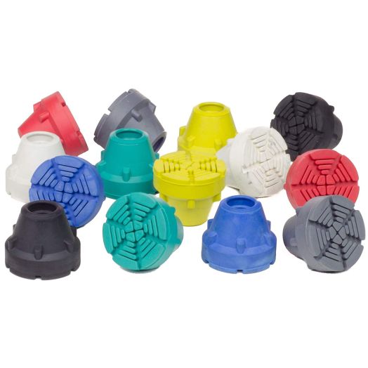 SureTip Black Crutch Tips and Cane Tip for Crutches (Pair of 2) - Extreme Grip - Heavy Duty Universal Sizing Fits Shafts of 5/8 INCH 3/4" 7/8" 1" and More (Black)